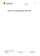 Analys- och utvärderingsplan 2024–2027