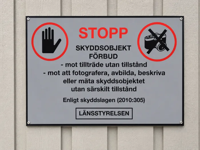 Skylt för skyddsobjekt